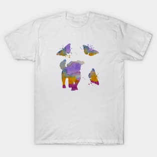 Maltese Art, Colorful, With Butterflies And Dogs T-Shirt